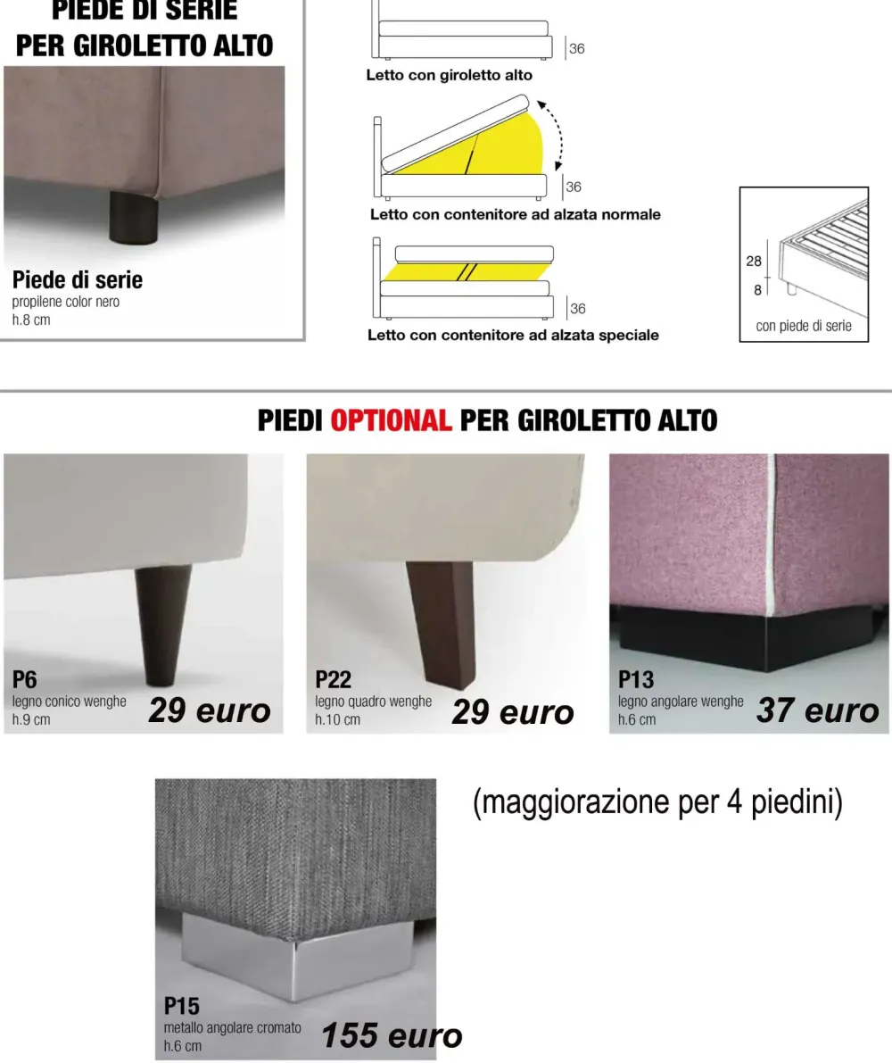 Letto moderno Nizza con uno sconto del 40%^Salvetti Outlet