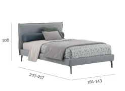 V&nice Letto piazza e mezzo con gambe Pascal a prezzo scontato.- Letti