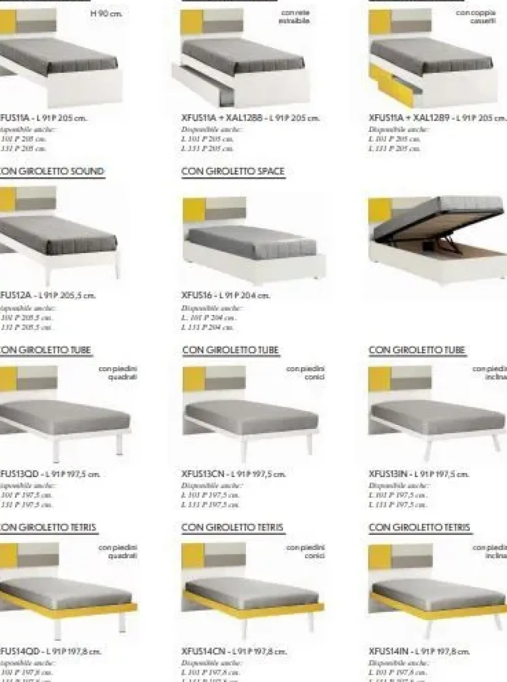 ZG Mobili Letto piazza e mezzo con pediera Fusion a prezzo scontato- Letti