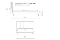 New Letto piazza e mezzo con gambe Letto piazza e mezzo luxury pink   a prezzo scontato Letti