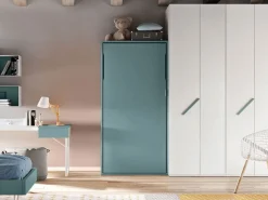 Outlet Letto salvaspazio verticale, a scomparsa in finitura laguna. , 48% di sconto! Letti