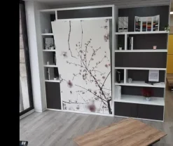 Letto singolo a scomparsa Letto a scomparsa con serigrafia a prezzo scontato^Artigianale Online