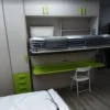 Artigianale Letto singolo Letto a castello larice  verde acido con un ribasso IMPERDIBILE- Letti