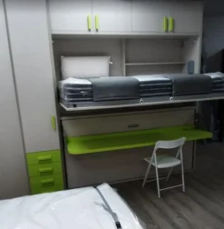 Artigianale Letto singolo Letto a castello larice verde acido con un ribasso IMPERDIBILE- Letti