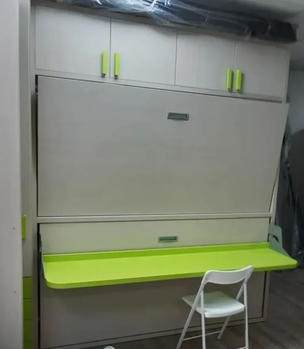 Artigianale Letto singolo Letto a castello larice verde acido con un ribasso IMPERDIBILE- Letti