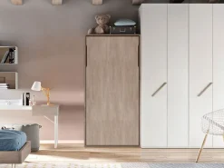 Letto Verticale a scomparsa in finitura gessato canapa. Prezzo Outlet!^Artigianale Clearance