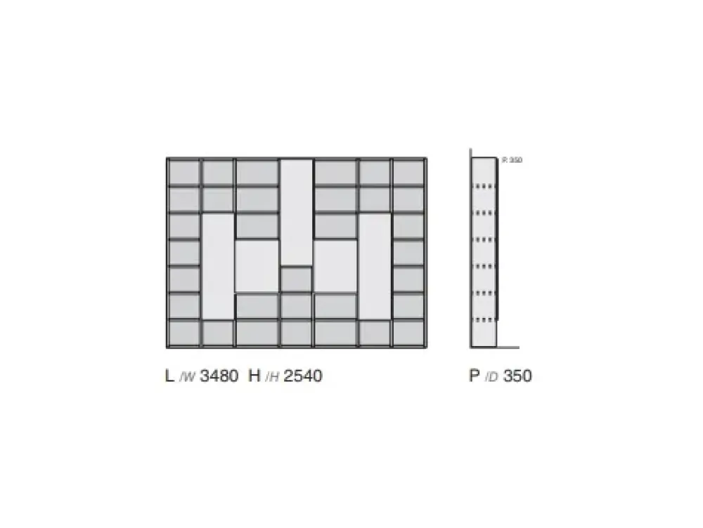 Favero Libreria Composizione 5cento - 7rf 5050_a stile moderno di scontata del 40%- Librerie
