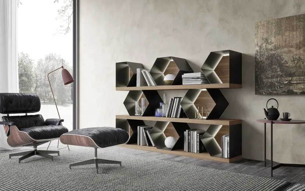 Libreria Esagono stile design Esagono di scontata^Mobilgam Best