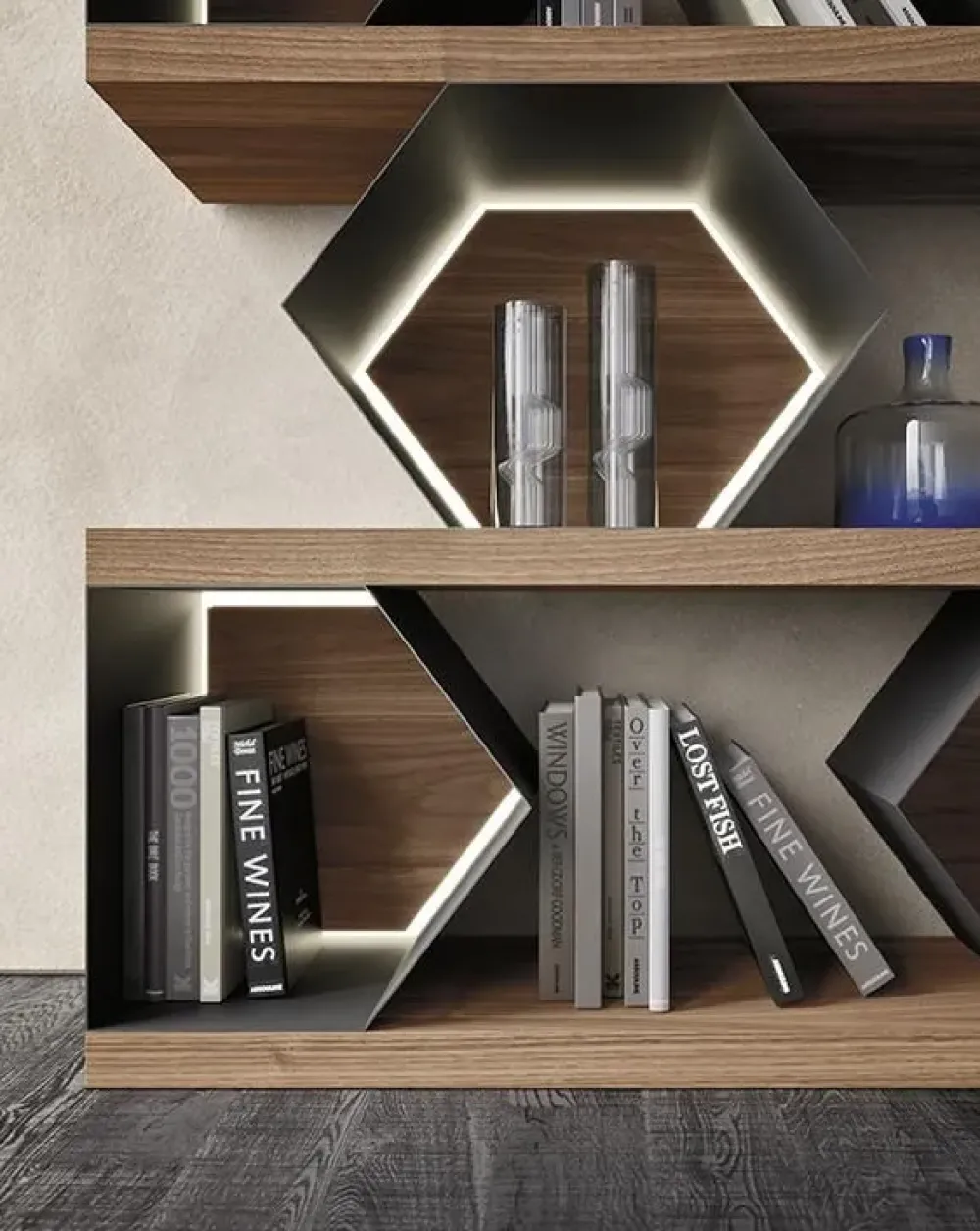 Libreria Esagono stile design Esagono di scontata^Mobilgam Best