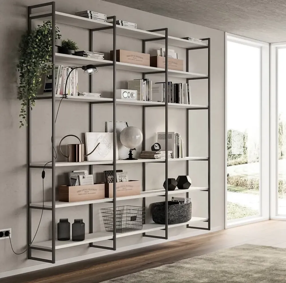 Libreria in stile design in laminato materico Offerta Outlet^Scavolini Discount