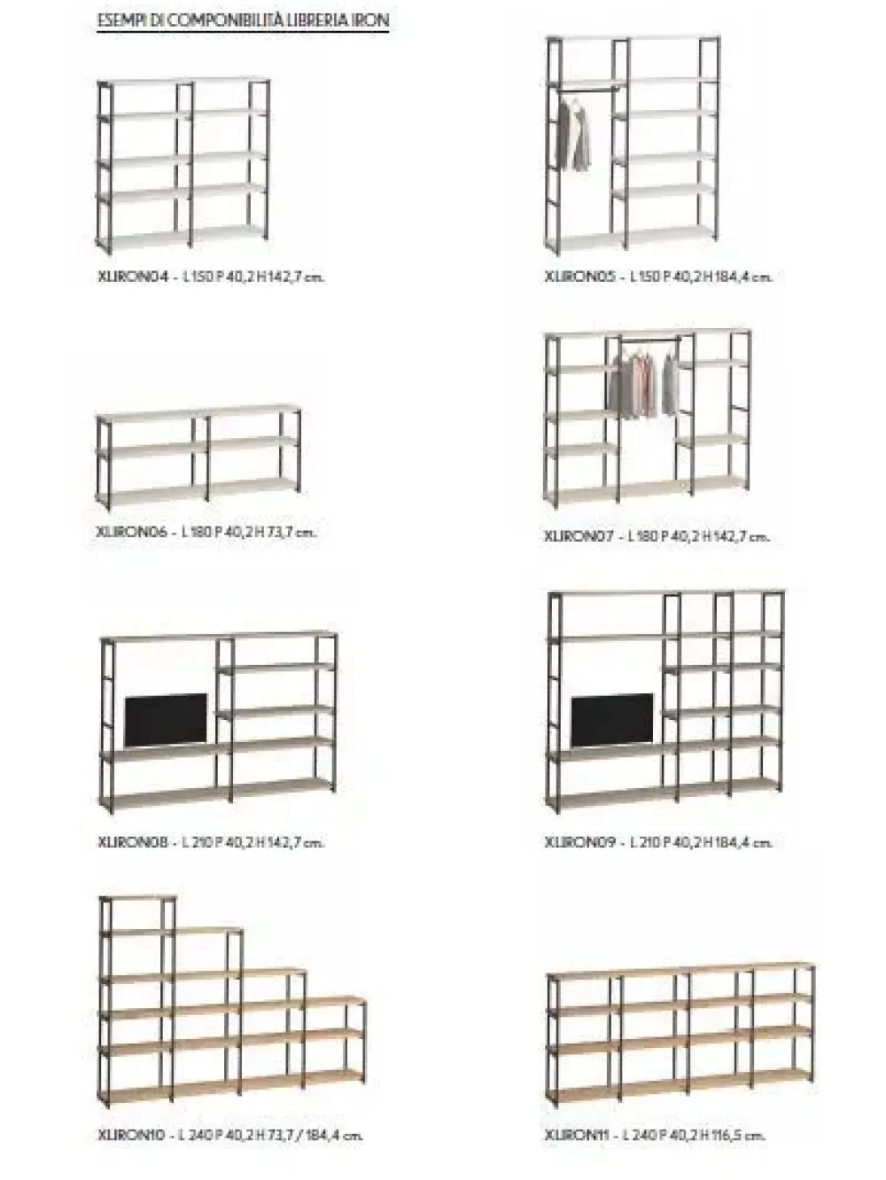 ZG Mobili Libreria Iron stile moderno di scontata del 40%- Librerie