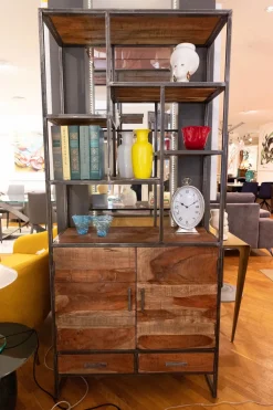 Artigianale Libreria Libreria con contenitore e cassetti in legno massello in stile design di in OFFERTA OUTLET- Librerie