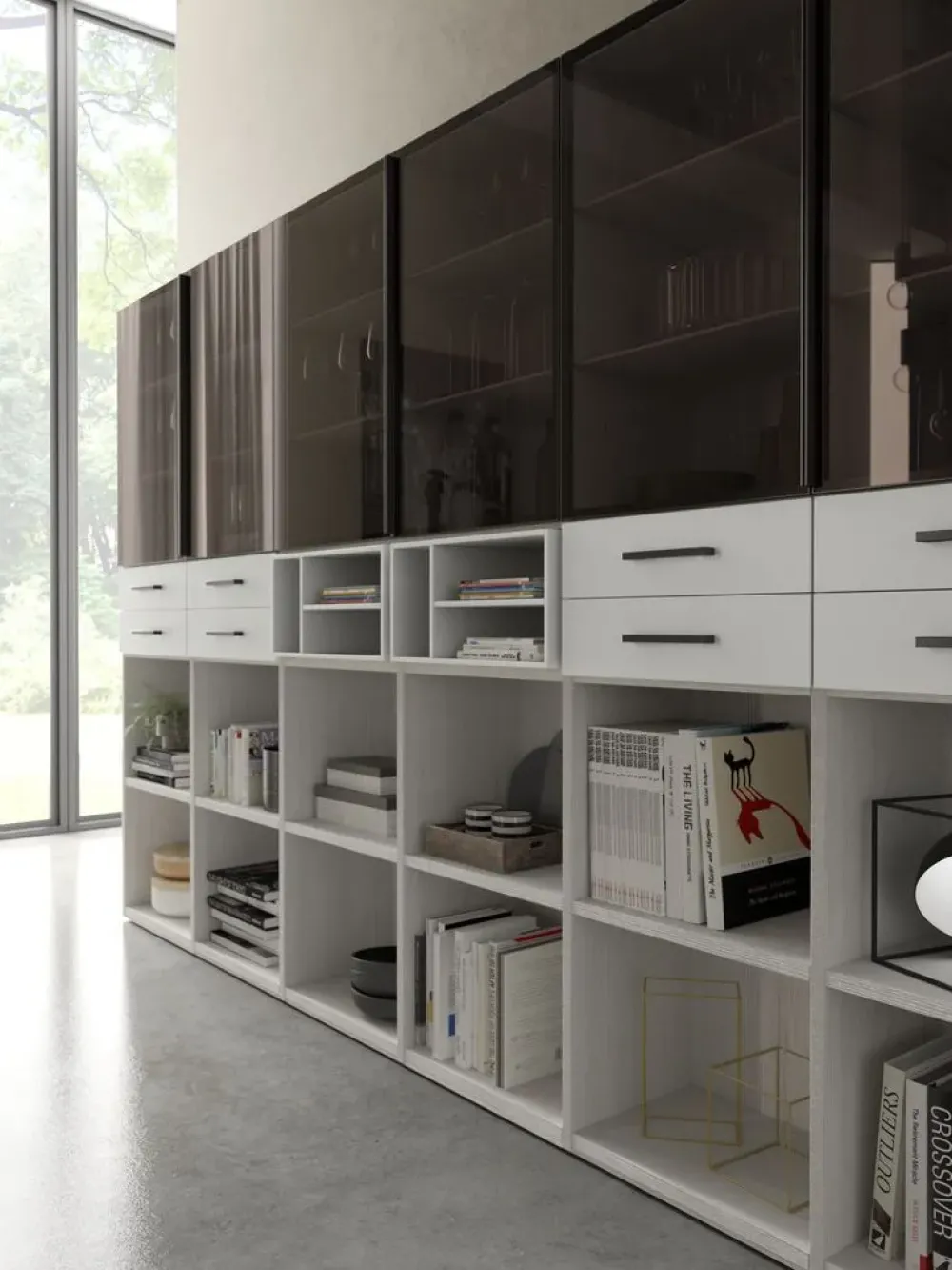 Libreria Living 553 in stile moderno di in OFFERTA OUTLET^Giessegi Online