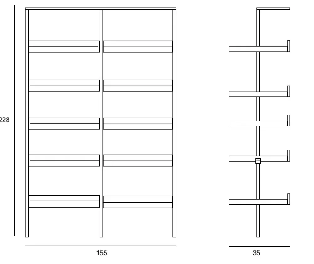Clearance Libreria modello Acciaio a muro di a prezzo riservato Librerie