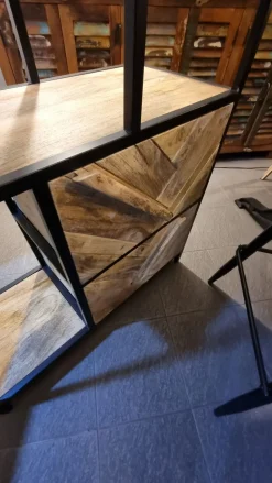 Outlet Etnico Libreria in legno scontata -58%: scopri Libreria rennes natural con 2 cassetti- Librerie