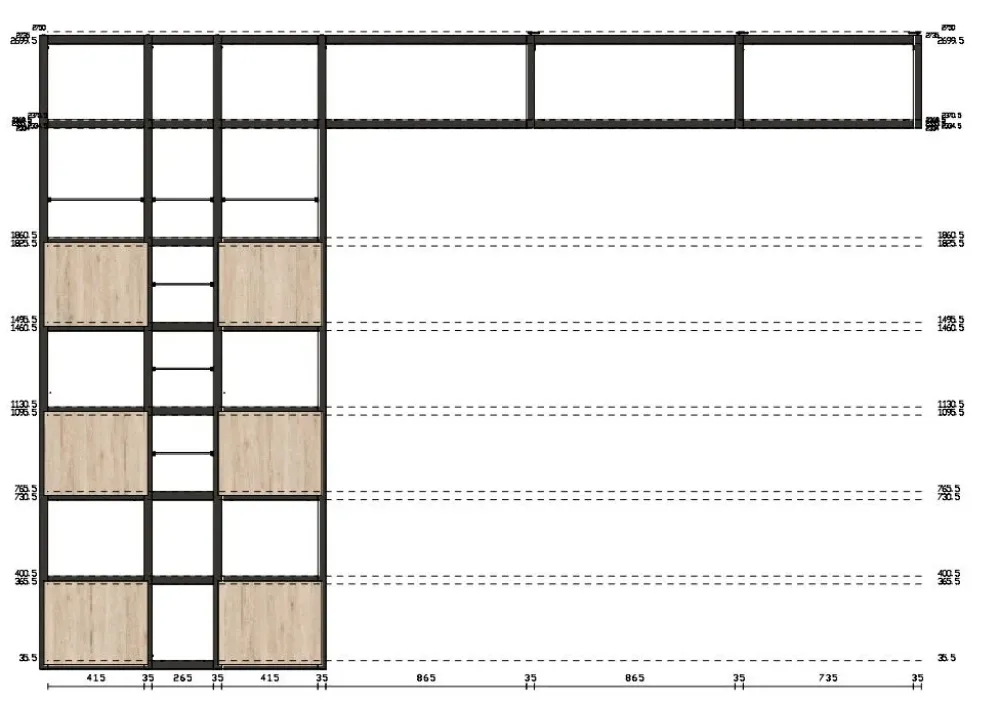 Online Libreria passante in laminato opaco prezzo Outlet Librerie
