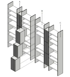Imab Libreria Qmc024 in stile design a prezzi outlet- Librerie