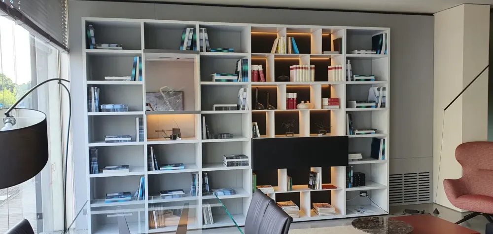 Poliform Libreria Wall system in stile design in offerta- Librerie