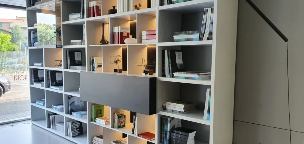 Poliform Libreria Wall system in stile design in offerta- Librerie