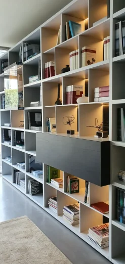 Poliform Libreria Wall system in stile design in offerta- Librerie