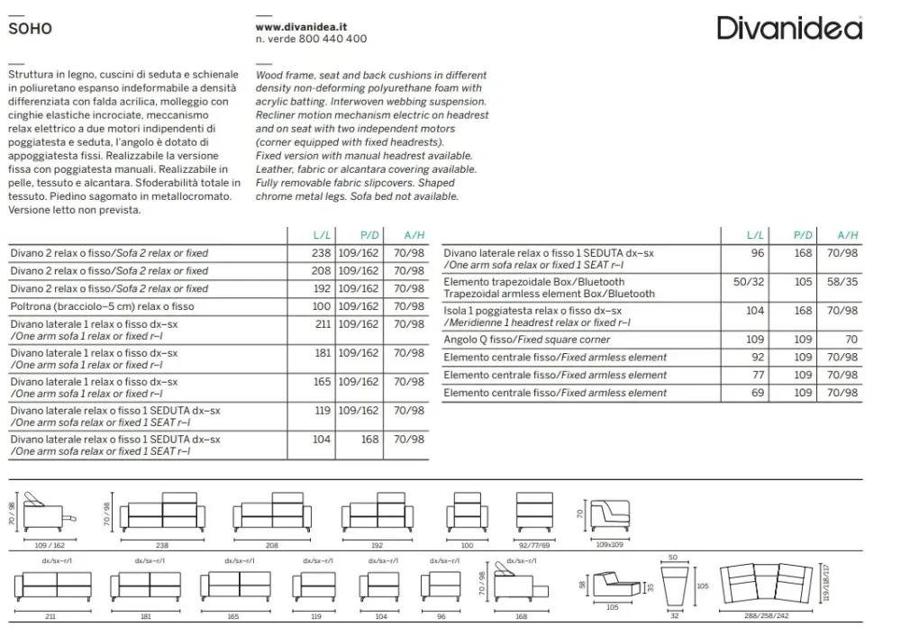Online Lineare a 4 posti Soho di : prezzo su richiesta Divani