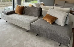 Artigianale Lineare tessuto modello Divano di design abbraccio con pouf di- Divani