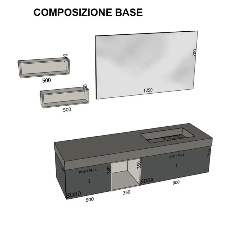 M system : mobile bagno sospeso A PREZZI OUTLET^Baxar Best