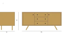 Artigianale Madia in legno Madia akaia in Offerta Outlet- Madie