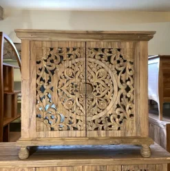 Madia Credenza etnica intagliata 2a di in stile design scontata -27%^Outlet Etnico Discount