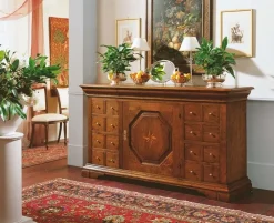 Madia Credenza in noce massello con cassettini in promo-sconto del 55% di a prezzi outlet^Artigianale Online