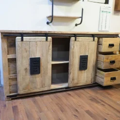 Madia Credenza madia newport jupiter vintage ante scorrevoli in stile moderno di in Offerta Outlet^Outlet Etnico Discount