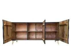 Outlet Etnico Madia Credenza mango nera 160 di in stile design scontata -23%- Madie