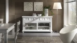 Artigianale Madia di in legno Madia con ante scorrevoli in vetro scontata del 40% a prezzo scontato- Madie