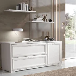 Madia di in laminato materico Jazz canapa a prezzo Outlet Madie