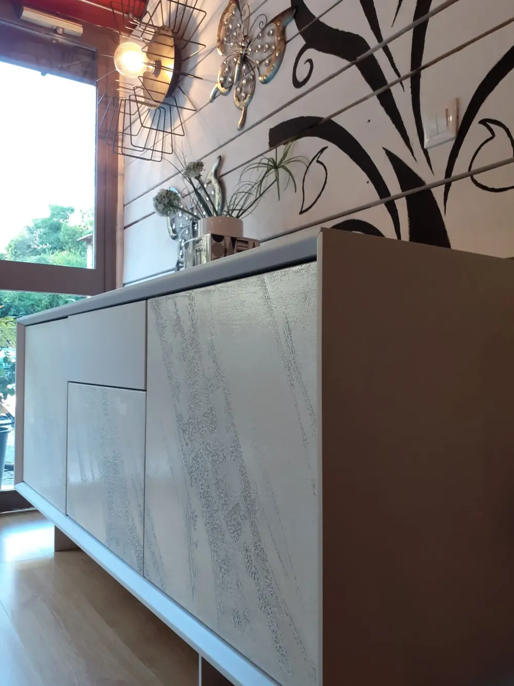 Madia di in laccato opaco Zen a prezzo Outlet^Mobilgam Discount