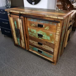 Outlet Etnico Madia di in legno Madia credenza jupiter 120 riciclo in Offerta Outlet- Madie