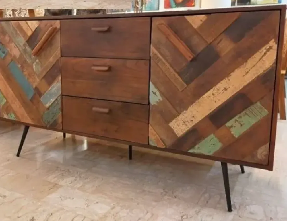 New Madia di in legno Madia ante e tre cassetti rennes industrial in legno in Offerta Outlet Madie