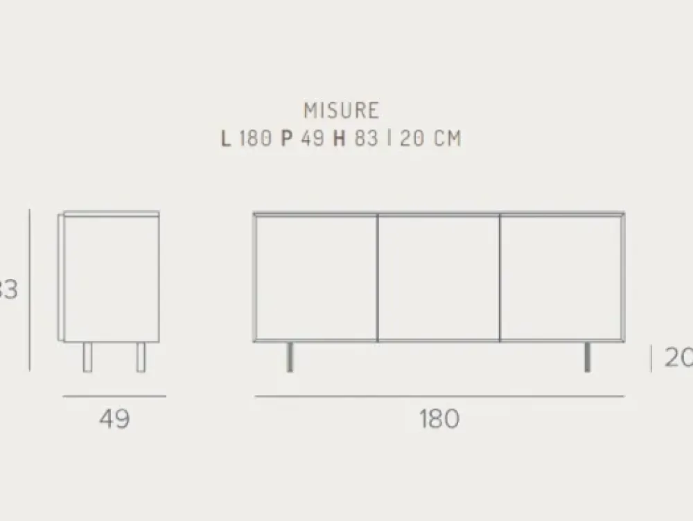 New Madia Giunone in laminato materico a prezzo scontato Madie