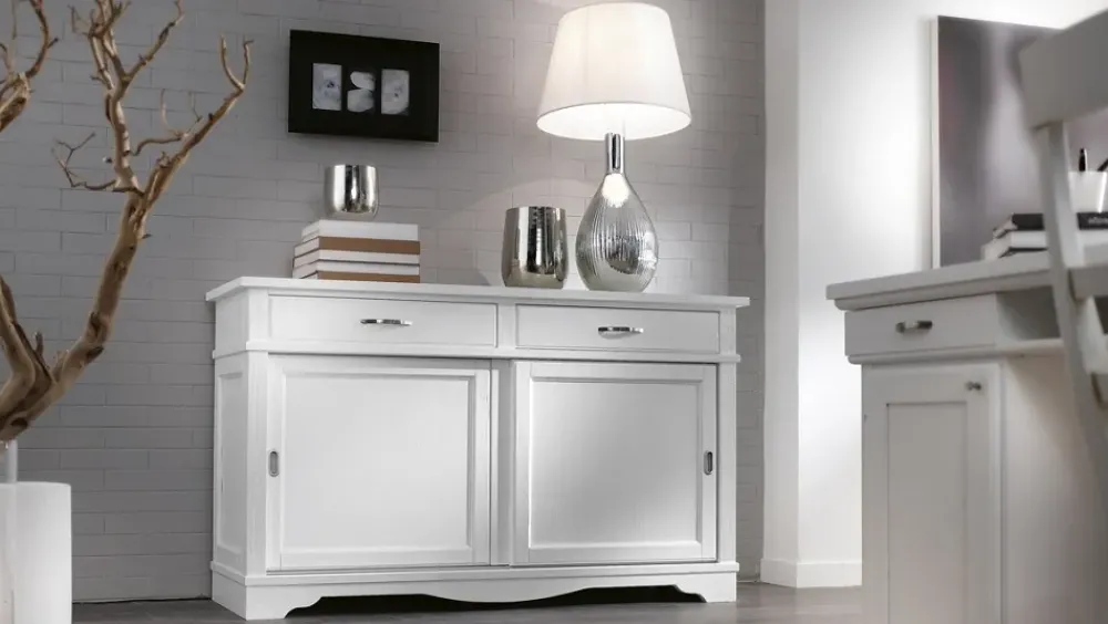 Artigianale Madia in legno stile classico Madia country con ante scorrevoli scontata del 35%- Madie