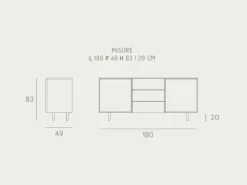 Outlet Madia in legno stile moderno Minerva Madie