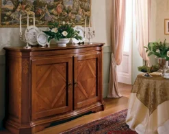 Artigianale Madia in stile classico Credenza con ante parquet sagomata in promo sconto del 55% di in offerta- Madie