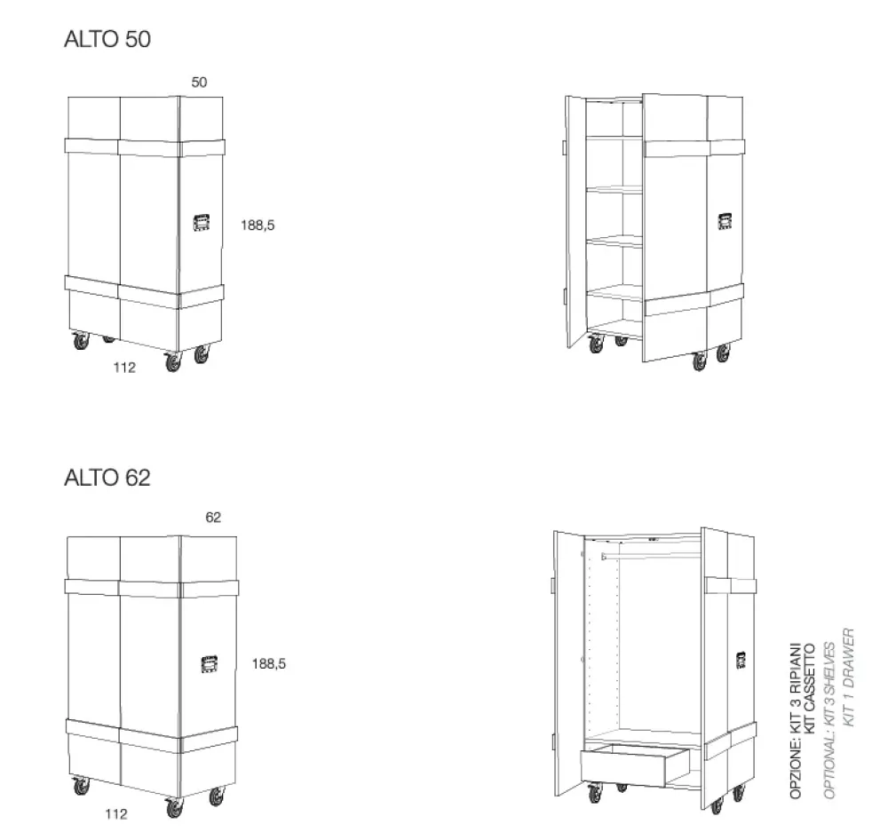 Madia in stile design Alto di scontata^Minotti Italia Discount