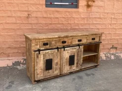 Madia in stile moderno Credenza industrial  jupiter ante scorrevoli e cassetti   in  offerta   di a prezzo scontato^Outlet Etnico Clearance