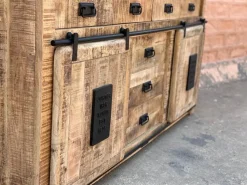 Madia in stile moderno Credenza industrial  jupiter ante scorrevoli e cassetti   in  offerta   di a prezzo scontato^Outlet Etnico Clearance