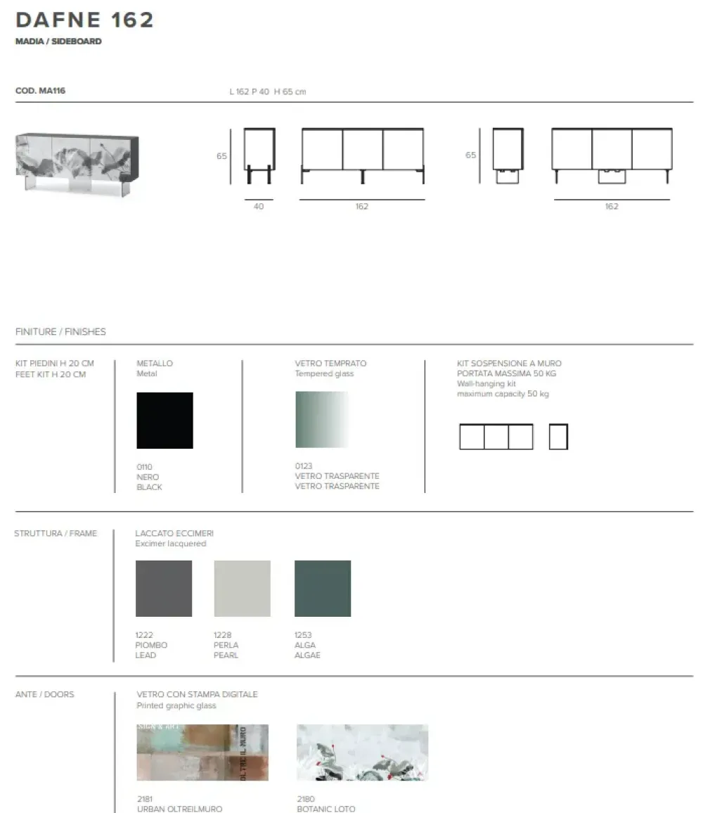 Discount Madia in stile moderno Dafne 162 di in offerta Madie