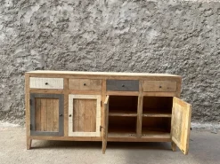 Outlet Etnico Madia in stile moderno Madia linz stile nordic 4 ante 4 cassetti   di in Offerta Outlet- Madie