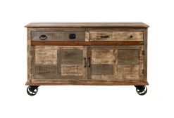 Outlet Etnico Madia in stile moderno Madia credenza industriale con ruote   di a prezzo Outlet- Madie