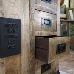 Outlet Etnico Madia in stile moderno Mobile newport 5 cassetti 2 ante scorrevoli di a prezzo scontato- Madie