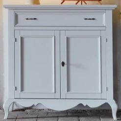 Sale Madia Madia a 2 ante-vetro shabby laccata colore latte in promo-sconto del 50% in stile classico di in Offerta Outlet Madie