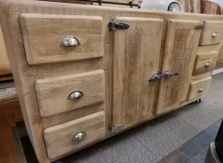 Madia Mobile vintage vecchia ghiacciaia in legno di a prezzi convenienti^Outlet Etnico New